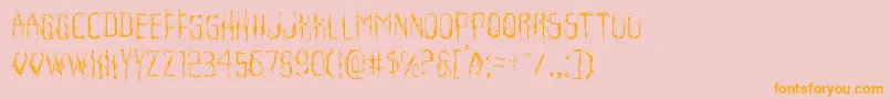 Horroroidlight-Schriftart – Orangefarbene Schriften auf rosa Hintergrund