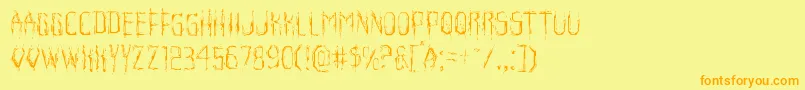 Horroroidlight Font – Orange Fonts on Yellow Background