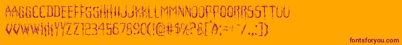 Horroroidlight Font – Purple Fonts on Orange Background