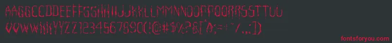 フォントHorroroidlight – 黒い背景に赤い文字
