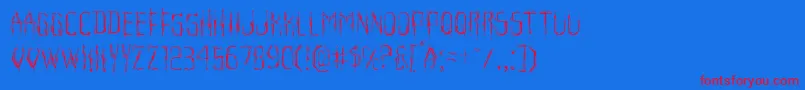 Horroroidlight-Schriftart – Rote Schriften auf blauem Hintergrund