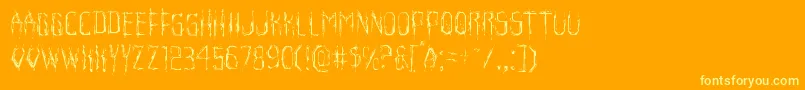 Horroroidlight Font – Yellow Fonts on Orange Background