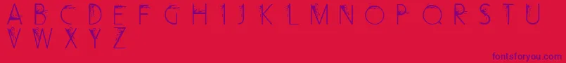 CurlyFleurCaps-Schriftart – Violette Schriften auf rotem Hintergrund