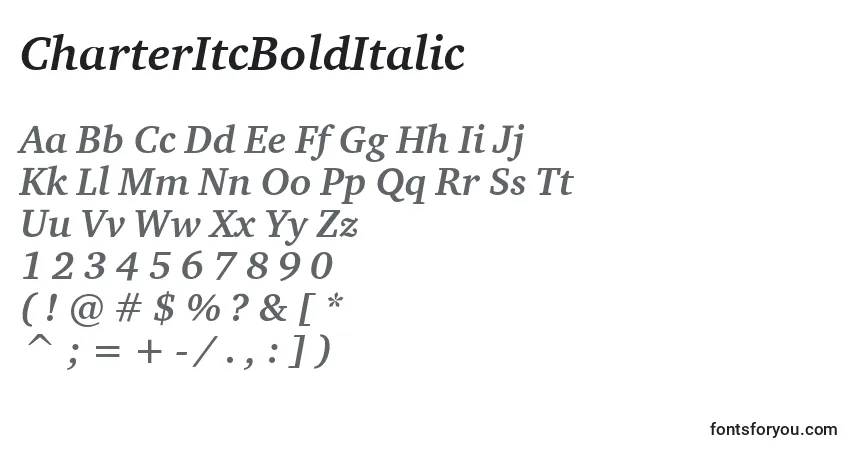Czcionka CharterItcBoldItalic (87577) – alfabet, cyfry, specjalne znaki