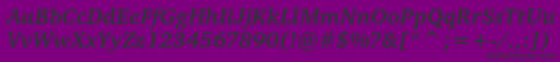 CharterItcBoldItalic Font – Black Fonts on Purple Background