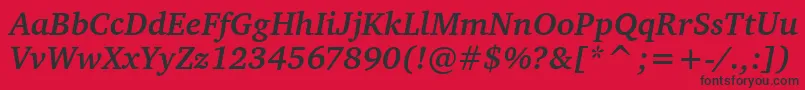 CharterItcBoldItalic Font – Black Fonts on Red Background
