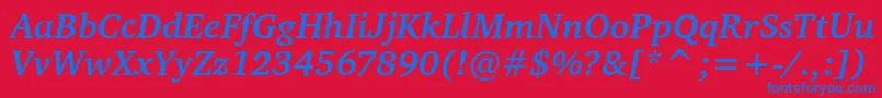 CharterItcBoldItalic Font – Blue Fonts on Red Background