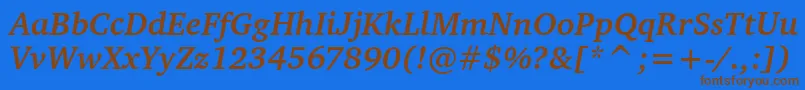 CharterItcBoldItalic Font – Brown Fonts on Blue Background