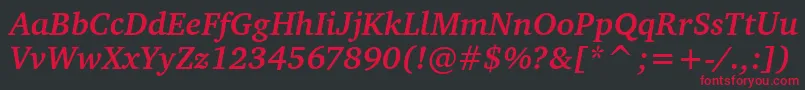 CharterItcBoldItalic Font – Red Fonts on Black Background