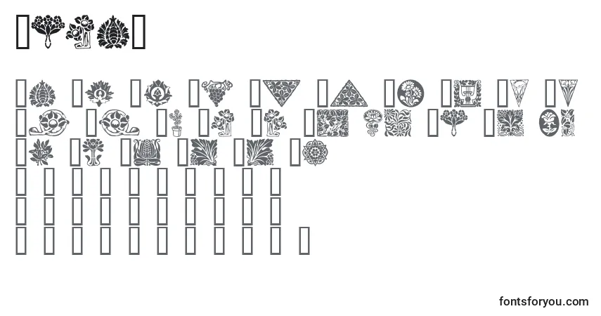 A fonte Orna1 – alfabeto, números, caracteres especiais