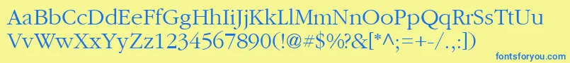 Czcionka Garamond2Cyrillic – niebieskie czcionki na żółtym tle