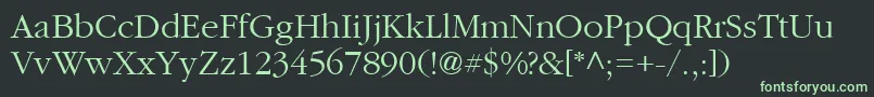 フォントGaramond2Cyrillic – 黒い背景に緑の文字