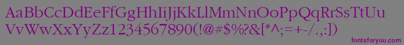 Garamond2Cyrillic-Schriftart – Violette Schriften auf grauem Hintergrund