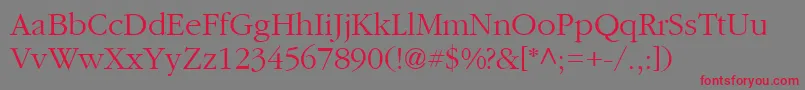 Czcionka Garamond2Cyrillic – czerwone czcionki na szarym tle