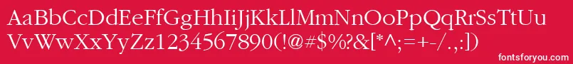 Garamond2Cyrillic Font – White Fonts on Red Background