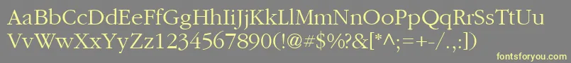 Garamond2Cyrillic-fontti – keltaiset fontit harmaalla taustalla