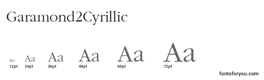 Размеры шрифта Garamond2Cyrillic