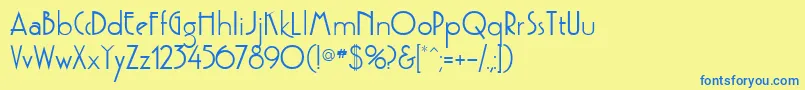 GetburgdbBold Font – Blue Fonts on Yellow Background