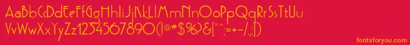 GetburgdbBold Font – Orange Fonts on Red Background