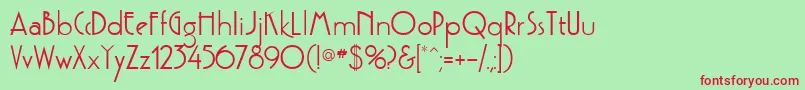 Fonte GetburgdbBold – fontes vermelhas em um fundo verde