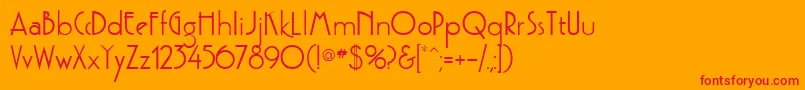 GetburgdbBold Font – Red Fonts on Orange Background
