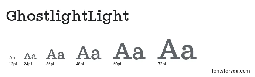 Размеры шрифта GhostlightLight