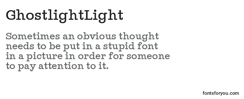 GhostlightLight -fontin tarkastelu