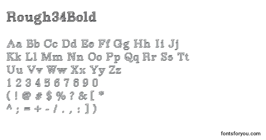 Шрифт Rough34Bold – алфавит, цифры, специальные символы
