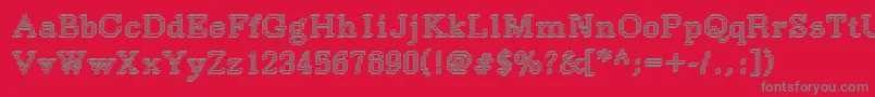 Rough34Bold Font – Gray Fonts on Red Background