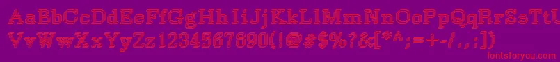 Rough34Bold-Schriftart – Rote Schriften auf violettem Hintergrund