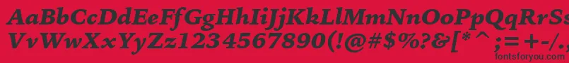 BitstreamIowanOldStyleBlackItalicBt Font – Black Fonts on Red Background