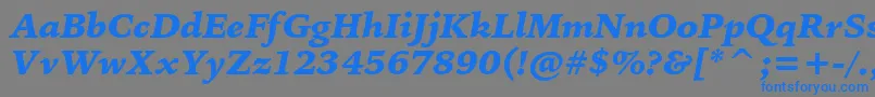 BitstreamIowanOldStyleBlackItalicBt Font – Blue Fonts on Gray Background