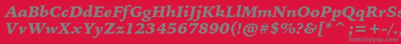 BitstreamIowanOldStyleBlackItalicBt Font – Gray Fonts on Red Background