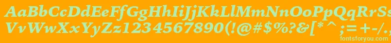 BitstreamIowanOldStyleBlackItalicBt Font – Green Fonts on Orange Background