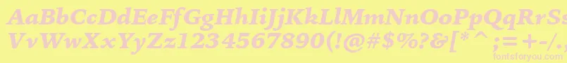 BitstreamIowanOldStyleBlackItalicBt Font – Pink Fonts on Yellow Background