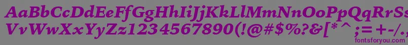 BitstreamIowanOldStyleBlackItalicBt Font – Purple Fonts on Gray Background