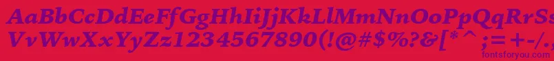 BitstreamIowanOldStyleBlackItalicBt Font – Purple Fonts on Red Background