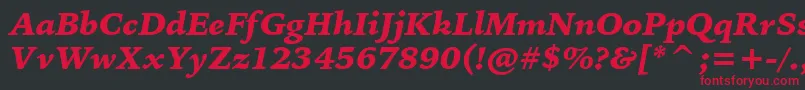 BitstreamIowanOldStyleBlackItalicBt Font – Red Fonts on Black Background