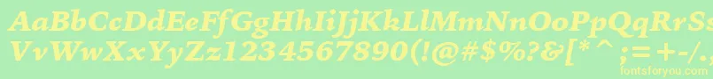 BitstreamIowanOldStyleBlackItalicBt Font – Yellow Fonts on Green Background