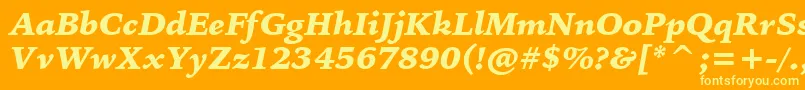 BitstreamIowanOldStyleBlackItalicBt Font – Yellow Fonts on Orange Background