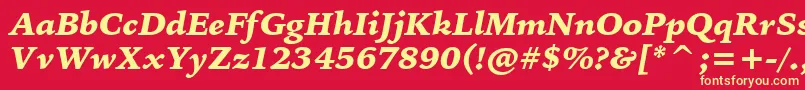 BitstreamIowanOldStyleBlackItalicBt Font – Yellow Fonts on Red Background