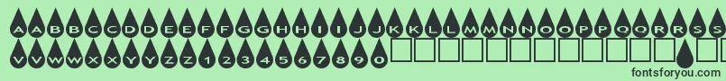 Asraindrops Font – Black Fonts on Green Background