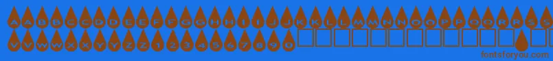 Asraindrops-Schriftart – Braune Schriften auf blauem Hintergrund