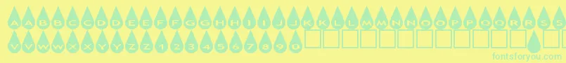 Asraindrops Font – Green Fonts on Yellow Background