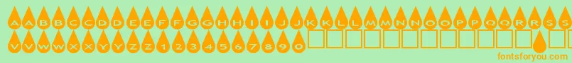 Asraindrops Font – Orange Fonts on Green Background