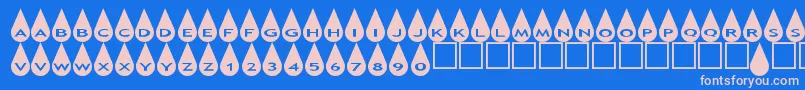 Asraindrops Font – Pink Fonts on Blue Background