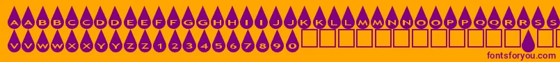 Czcionka Asraindrops – fioletowe czcionki na pomarańczowym tle