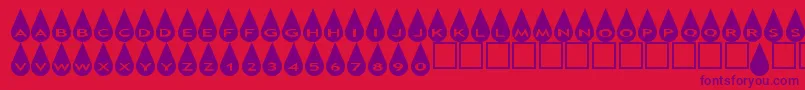 フォントAsraindrops – 赤い背景に紫のフォント