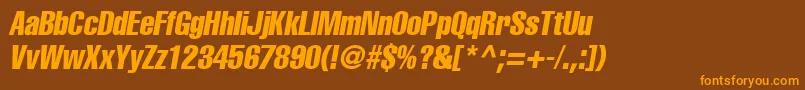 Police AgLettericaComprObliqueMedium – polices orange sur fond brun