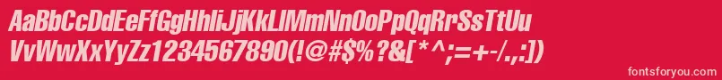 AgLettericaComprObliqueMedium Font – Pink Fonts on Red Background